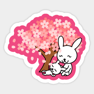 Cherry Blossom Bunnies Sticker